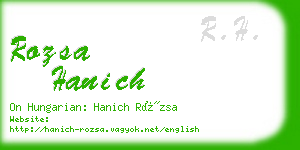 rozsa hanich business card